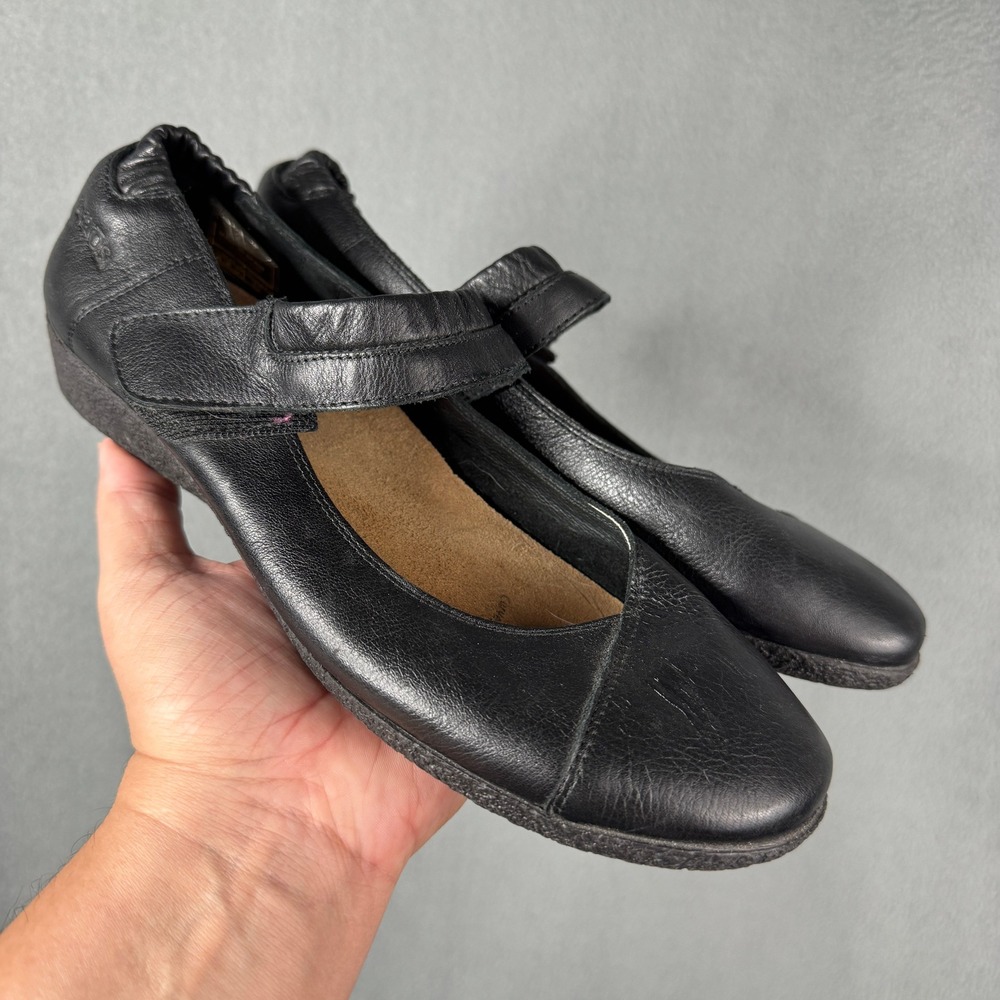 Taos Carousel Black Leather Mary Jane Flats EU 39 Spain Comfort Shoes